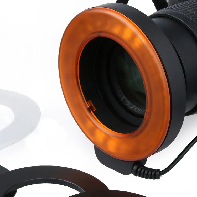 매크로 렌즈용 48 LED 조명 & 6개 어댑터 링(49mm/52mm/55mm/58mm/62mm/67mm) 원형 LED 플래시 라이트