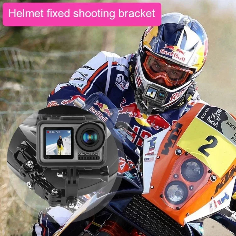 자전거 헬멧 접착 다관절 암 고정 마운트 세트 J-후크 버클 마운트 및 나사 포함 GoPro, Insta360, DJI 및 기타 액션 카메라용, 자전거 헬멧 키트