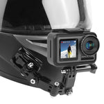 자전거 헬멧 접착 다관절 암 고정 마운트 세트 J-후크 버클 마운트 & 어댑터 & 나사 포함 GoPro, Insta360, DJI 및 기타 액션 카메라용, 자전거 헬멧 키트 어댑터 포함