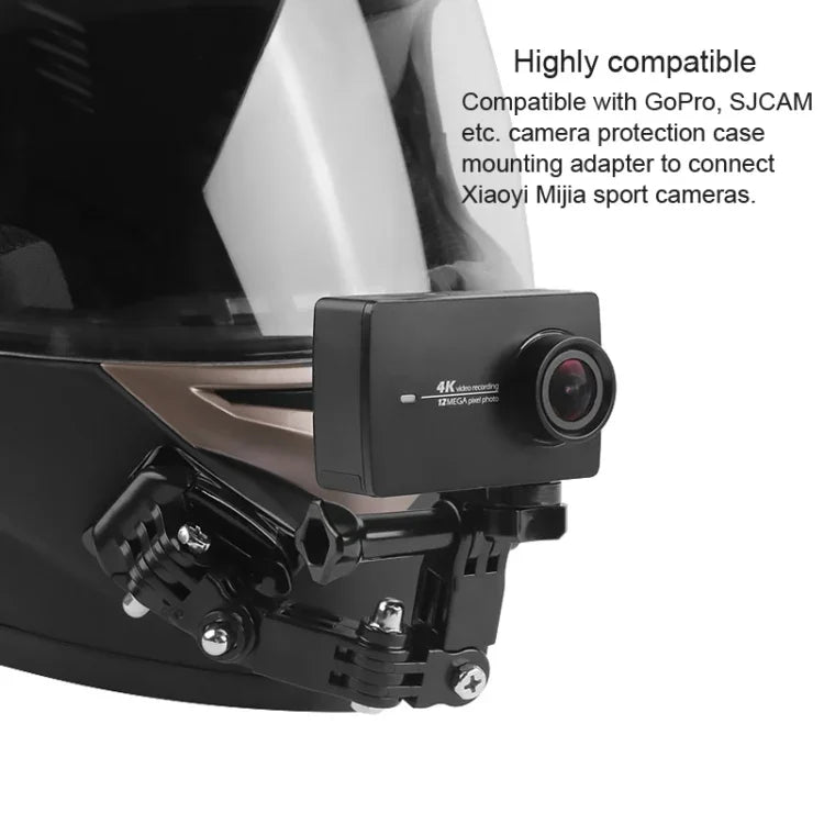 자전거 헬멧 접착 다관절 암 고정 마운트 세트 J-후크 버클 마운트 & 어댑터 & 나사 포함 GoPro, Insta360, DJI 및 기타 액션 카메라용, 자전거 헬멧 키트 어댑터 포함