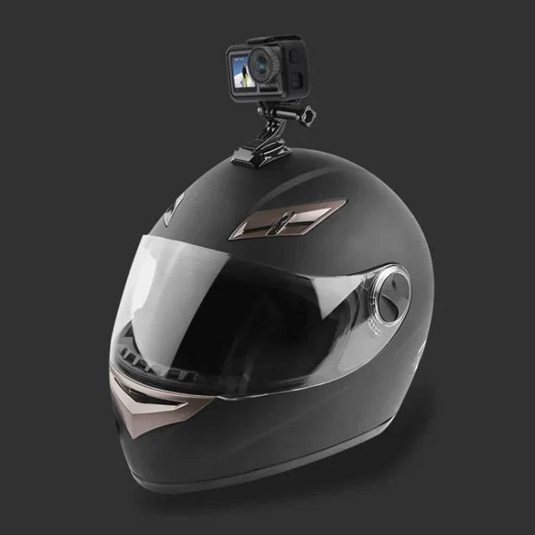 자전거 헬멧 접착 다관절 암 고정 마운트 세트 J-후크 버클 마운트 & 어댑터 & 나사 포함 GoPro, Insta360, DJI 및 기타 액션 카메라용, 자전거 헬멧 키트 어댑터 포함