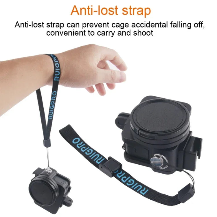 GoPro HERO7 Black /6 /5용 CNC 알루미늄 합금 보호 케이지 및 보험 프레임과 52mm UV 렌즈 하우징 쉘, 52mm UV 블랙