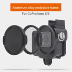 GoPro HERO7 Black /6 /5용 CNC 알루미늄 합금 보호 케이지 및 보험 프레임과 52mm UV 렌즈 하우징 쉘, 52mm UV 블랙