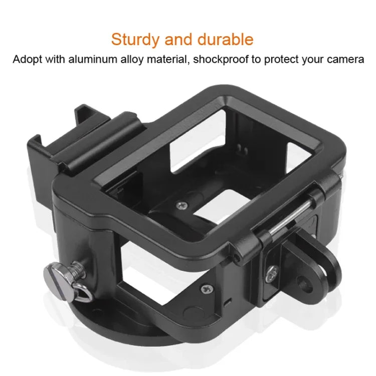 GoPro HERO7 Black /6 /5용 CNC 알루미늄 합금 보호 케이지 및 보험 프레임과 52mm UV 렌즈 하우징 쉘, 52mm UV 블랙