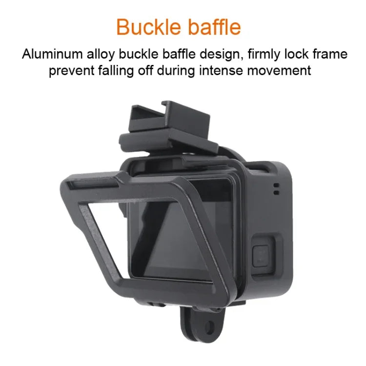 GoPro HERO7 Black /6 /5용 CNC 알루미늄 합금 보호 케이지 및 보험 프레임과 52mm UV 렌즈 하우징 쉘, 52mm UV 블랙