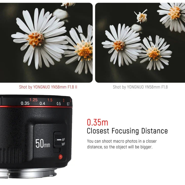 캐논 EF 마운트용 YONGNUO YN50MM F1.8C II F1.8 자동 초점 렌즈 신형 렌즈, YN50MM F1.8C II