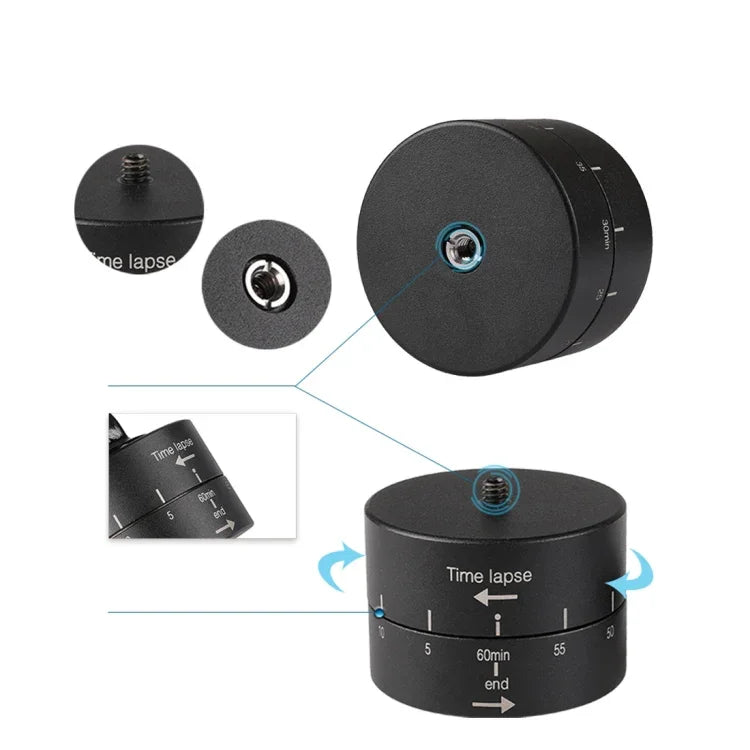 GoPro용 360도 자동 회전 60분 타임랩스 안정화 삼각대 헤드 어댑터, 60분