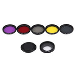 JUNESTAR 7 in 1 프로페셔널 37mm 렌즈 필터(CPL + UV + ND4 + 빨강 + 노랑 + FLD / 보라) 및 GoPro HERO4 / 3+ / 3 스포츠 액션 카메라용 렌즈 보호 캡, 7 in 1