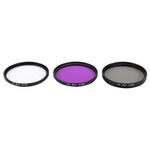 JUNESTAR 3-in-1 프로페셔널 58mm 렌즈 필터(CPL + UV + FLD / 보라색) GoPro & Xiaomi Xiaoyi Yi 스포츠 액션 카메라용, 3-in-1