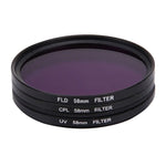 JUNESTAR 3-in-1 프로페셔널 58mm 렌즈 필터(CPL + UV + FLD / 보라색) GoPro & Xiaomi Xiaoyi Yi 스포츠 액션 카메라용, 3-in-1