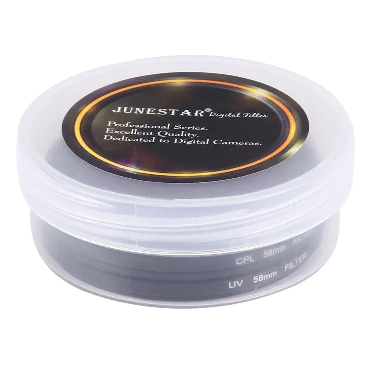 JUNESTAR 3-in-1 프로페셔널 58mm 렌즈 필터(CPL + UV + FLD / 보라색) GoPro & Xiaomi Xiaoyi Yi 스포츠 액션 카메라용, 3-in-1