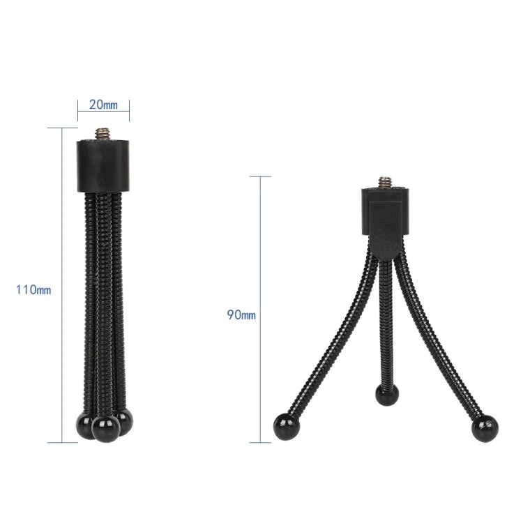 미니 금속 데스크탑 삼각대 마운트 UNC1/4 나사 인터페이스, 최대 하중: 0.6kg, 미니 금속 데스크탑