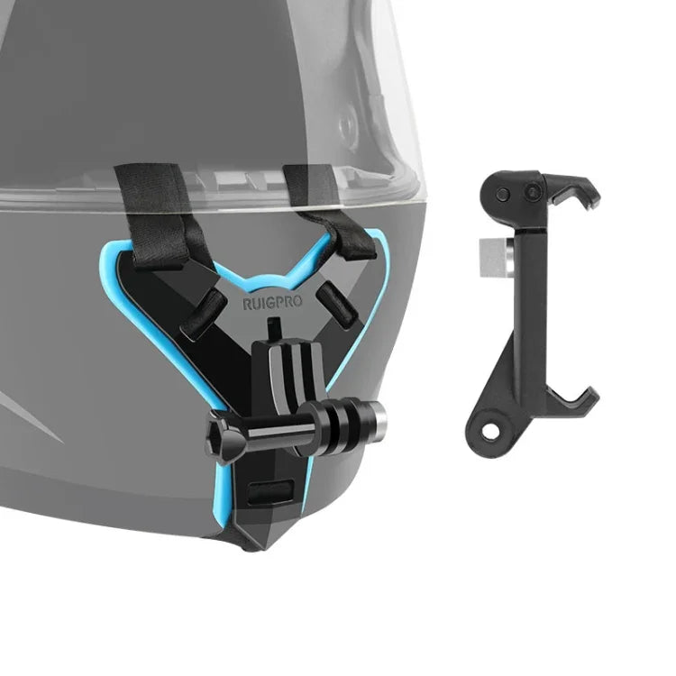 고프로, Insta360, DJI 및 기타 액션 카메라용 헬멧 벨트 마운트 + 휴대폰 클램프 마운트, 헬멧 벨트 마운트 + 휴대폰 클램프