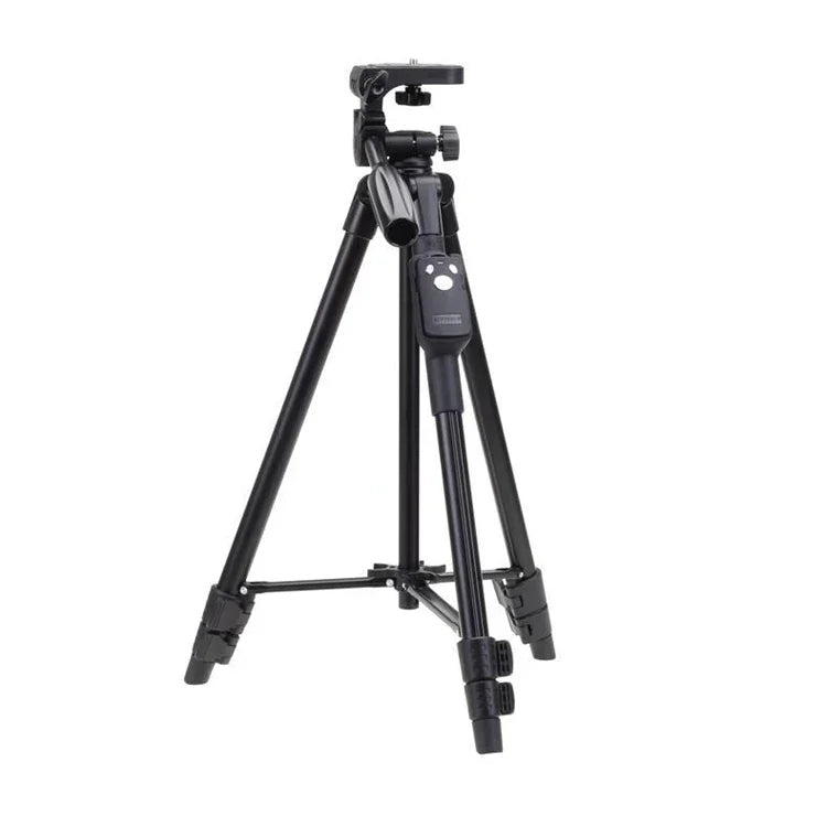 YUNTENG VCT-5208RM 알루미늄 마그네슘 합금 다리 삼각대 마운트, 블루투스 리모컨 & 삼각대 헤드 & 휴대폰 클램프 포함, SLR 카메라 및 스마트폰용, 높이: 125cm, VCT-5208