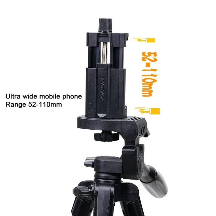 YUNTENG VCT-5208RM 알루미늄 마그네슘 합금 다리 삼각대 마운트, 블루투스 리모컨 & 삼각대 헤드 & 휴대폰 클램프 포함, SLR 카메라 및 스마트폰용, 높이: 125cm, VCT-5208