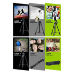 YUNTENG VCT-5208RM 알루미늄 마그네슘 합금 다리 삼각대 마운트, 블루투스 리모컨 & 삼각대 헤드 & 휴대폰 클램프 포함, SLR 카메라 및 스마트폰용, 높이: 125cm, VCT-5208