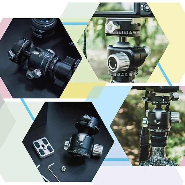 FITTEST X4 저중심 고잠금력 파노라마 볼 헤드 DSLR 및 디지털 카메라용 퀵 릴리스 플레이트 포함, 최대 하중 10kg, YT040 X4