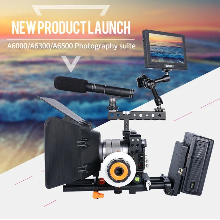 Sony A6000 / A6300 / A6500 / A6400용 YELANGU C6 카메라 비디오 케이지 안정기, 안정기