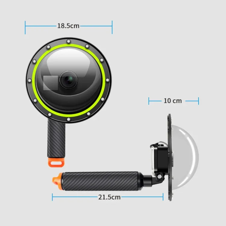 RUIGPRO 플로팅 핸드 그립 돔 포트 수중 다이빙 카메라 렌즈 투명 커버 DJI Osmo Action용, Osmo Action