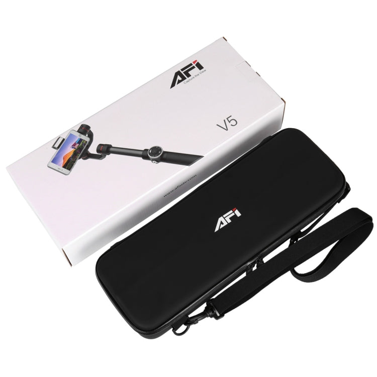 AFI V5 부드러운 3축 핸드헬드 알루미늄 무브러시 짐벌 안정기, 삼각대 마운트 및 보조 조명 포함, 6인치 이하 스마트폰용, 얼굴 추적 지원