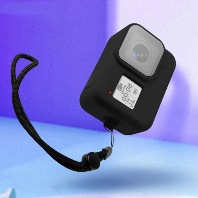 GoPro HERO8 Black용 손목 스트랩이 있는 실리콘 보호 케이스 커버, GoPro HERO8 Black용