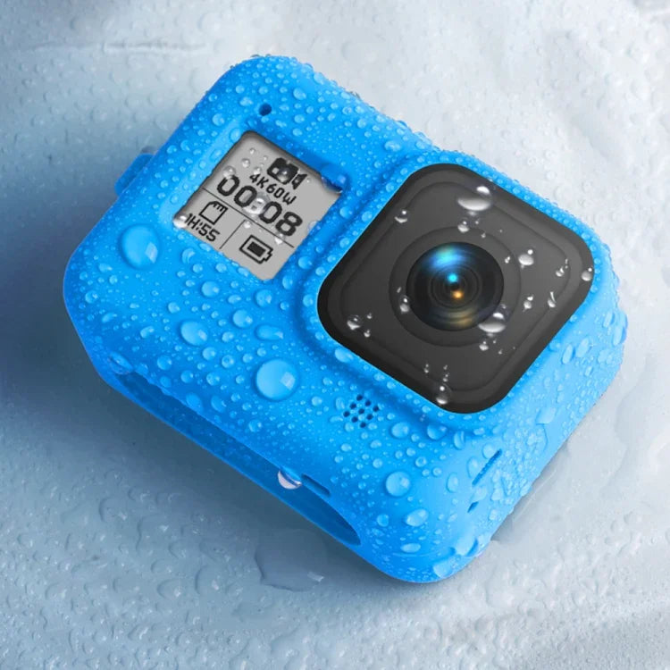 GoPro HERO8 Black용 손목 스트랩이 있는 실리콘 보호 케이스 커버, GoPro HERO8 Black용