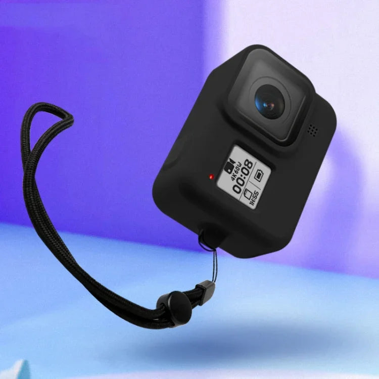 GoPro HERO8 Black용 손목 스트랩이 있는 실리콘 보호 케이스 커버, GoPro HERO8 Black용