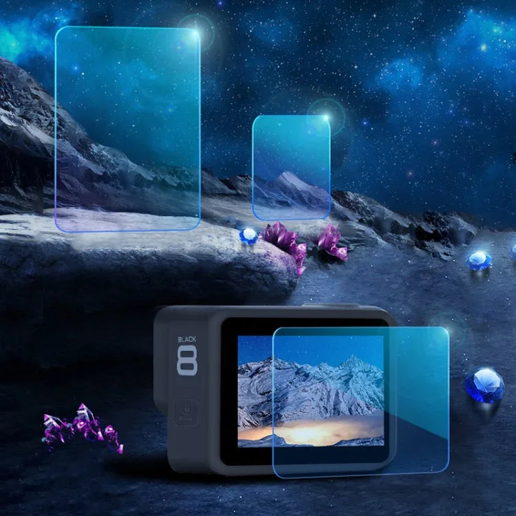 GoPro HERO8 Black용 렌즈 + LCD 디스플레이 강화 유리 필름, GoPro HERO8 Black용
