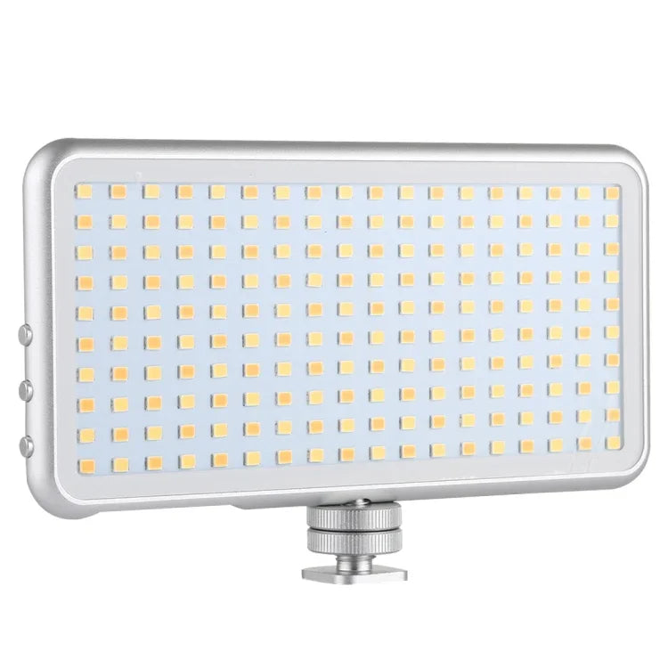 LED011S 포켓 180 LED 전문 브이로깅 사진 및 비디오 스튜디오 조명 OLED 디스플레이 및 콜드 슈 어댑터 마운트 포함, 캐논 / 니콘 DSLR 카메라용, 180 LED