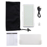 LED011S 포켓 180 LED 전문 브이로깅 사진 및 비디오 스튜디오 조명 OLED 디스플레이 및 콜드 슈 어댑터 마운트 포함, 캐논 / 니콘 DSLR 카메라용, 180 LED