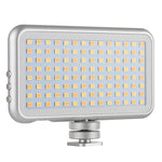 LED-013 포켓 112 LED 전문 브이로깅 사진 및 비디오 스튜디오 조명 OLED 디스플레이 및 콜드 슈 어댑터 마운트 포함, 캐논 / 니콘 DSLR 카메라용, 112 LED