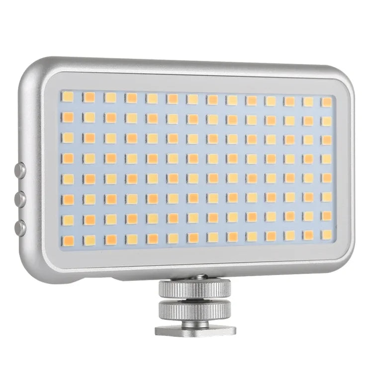 LED-013 포켓 112 LED 전문 브이로깅 사진 및 비디오 스튜디오 조명 OLED 디스플레이 및 콜드 슈 어댑터 마운트 포함, 캐논 / 니콘 DSLR 카메라용, 112 LED