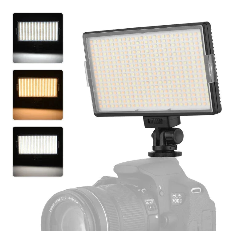 LED01 416 LED 3600LM 전문 브이로깅 사진 및 비디오 스튜디오 조명, 캐논 / 니콘 DSLR 카메라용, 416 LED