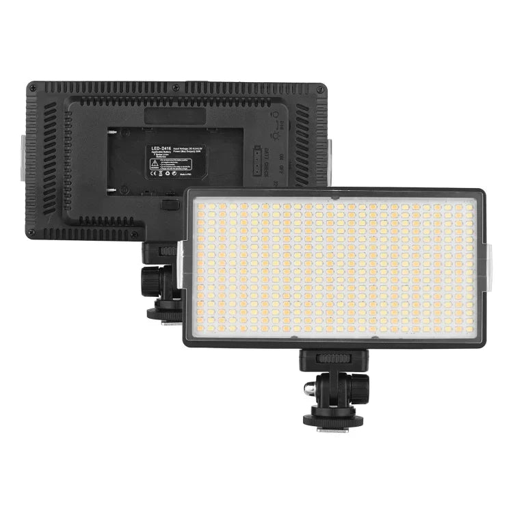 LED01 416 LED 3600LM 전문 브이로깅 사진 및 비디오 스튜디오 조명, 캐논 / 니콘 DSLR 카메라용, 416 LED