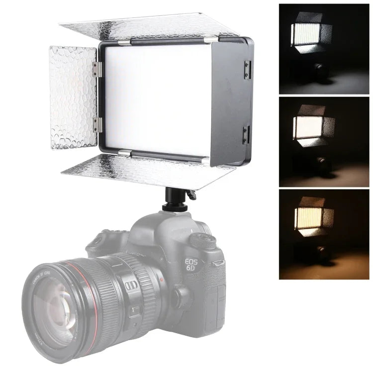 LED01 520 LED 4100LM 전문 브이로깅 사진 및 비디오 스튜디오 조명, 캐논 / 니콘 DSLR 카메라용, 520 LED