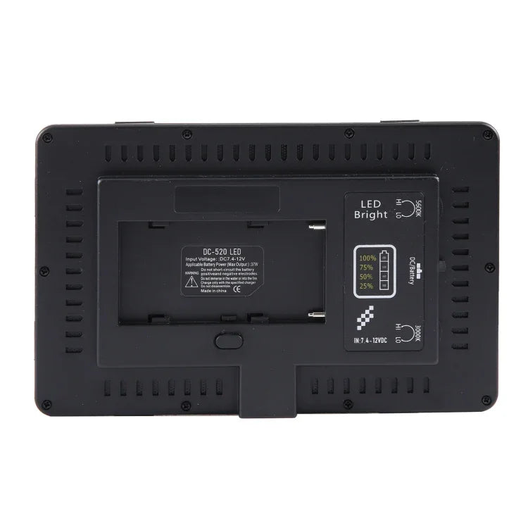 LED01 520 LED 4100LM 전문 브이로깅 사진 및 비디오 스튜디오 조명, 캐논 / 니콘 DSLR 카메라용, 520 LED