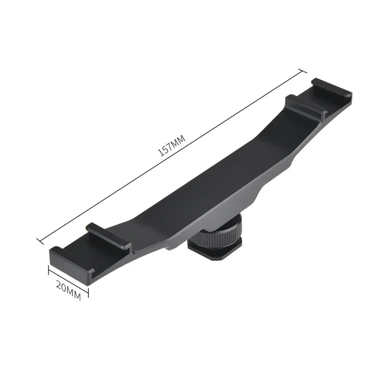 YELANGU YLG0702A Dual Cold Hot Shoe Mount Adapter Aluminum Alloy Extension Bracket, Dual Cold Hot Bracket