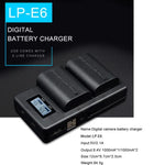 LP-E6 디지털 카메라 SLR 배터리 디지털 LCD 충전기 Canon 시리즈용, LP-E6