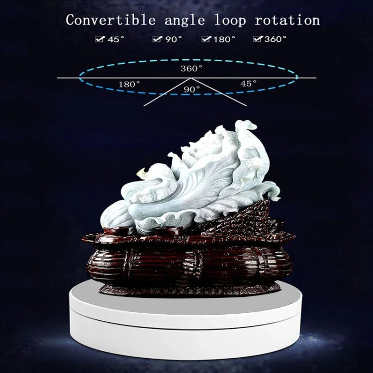 13.8cm USB 충전 스마트 360도 회전 턴테이블 디스플레이 스탠드 비디오 촬영 소품 턴테이블, 최대 하중 3kg