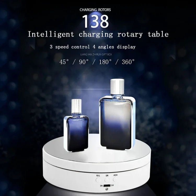 13.8cm USB 충전 스마트 360도 회전 턴테이블 디스플레이 스탠드 비디오 촬영 소품 턴테이블, 최대 하중 3kg
