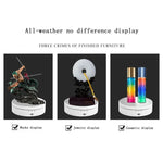 13.8cm USB 충전 스마트 360도 회전 턴테이블 디스플레이 스탠드 비디오 촬영 소품 턴테이블, 최대 하중 3kg