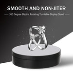 13.8cm USB 충전 스마트 360도 회전 턴테이블 디스플레이 스탠드 비디오 촬영 소품 턴테이블, 최대 하중 3kg