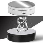 13.8cm 미러 스타일 USB 충전 스마트 360도 회전 턴테이블 디스플레이 스탠드 비디오 촬영 소품 턴테이블, 최대 하중 3kg, 13.8cm 미러/USB(W) 전원 공급