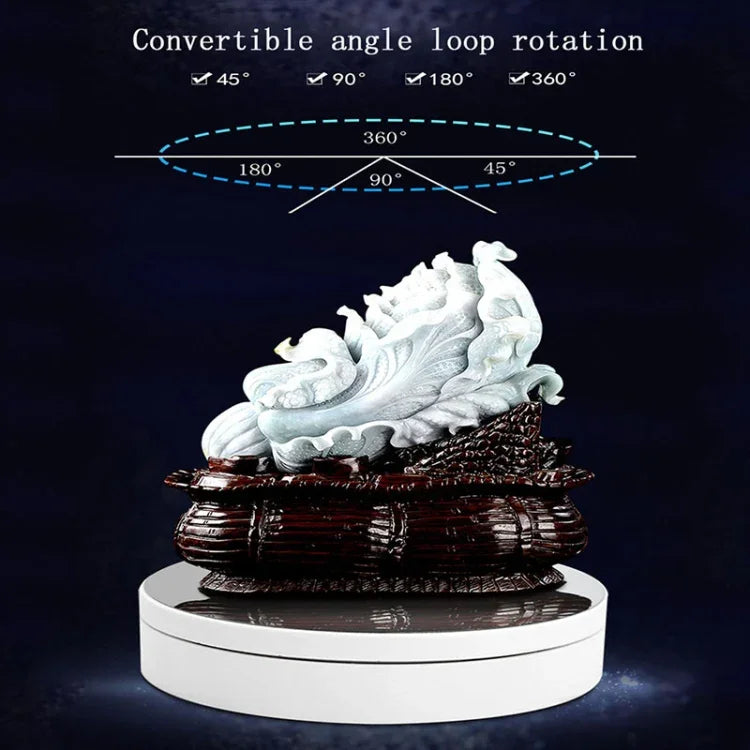 13.8cm 미러 스타일 USB 충전 스마트 360도 회전 턴테이블 디스플레이 스탠드 비디오 촬영 소품 턴테이블, 최대 하중 3kg, 13.8cm 미러/USB(W) 전원 공급