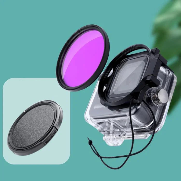 RUIGPRO GoPro HERO8 전문 58mm 컬러 다이브 하우징 렌즈 필터 + 다이브 하우징 방수 케이스, 필터 어댑터 링 및 렌즈 캡 포함