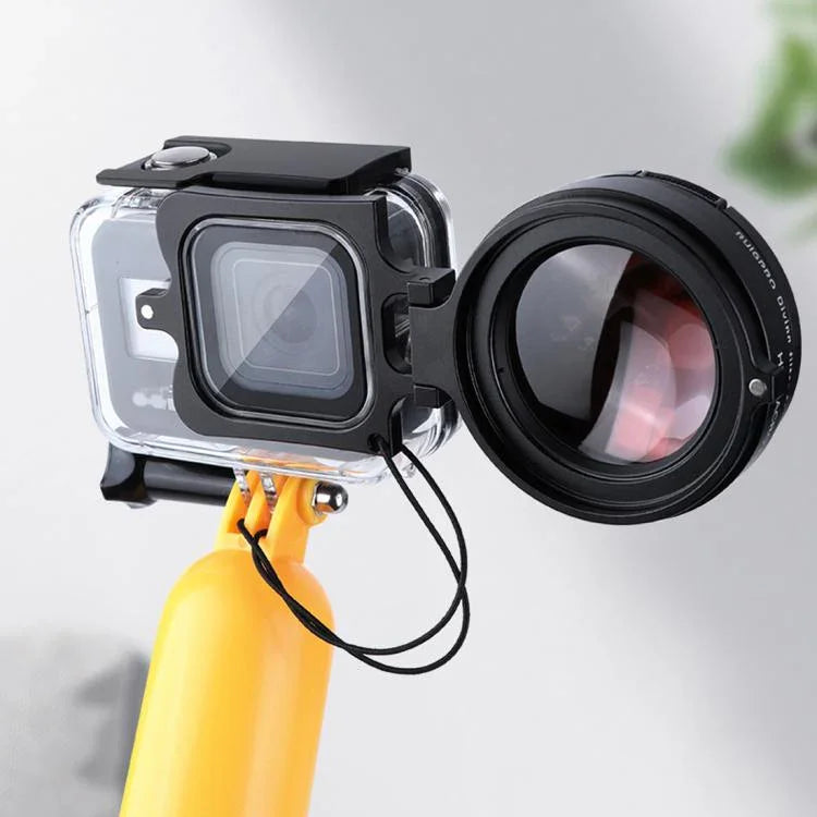 RUIGPRO GoPro HERO8 전문 58mm 16X 매크로 렌즈 다이빙 하우징 필터 + 필터 어댑터 링 및 렌즈 캡 포함 다이빙 하우징 방수 케이스