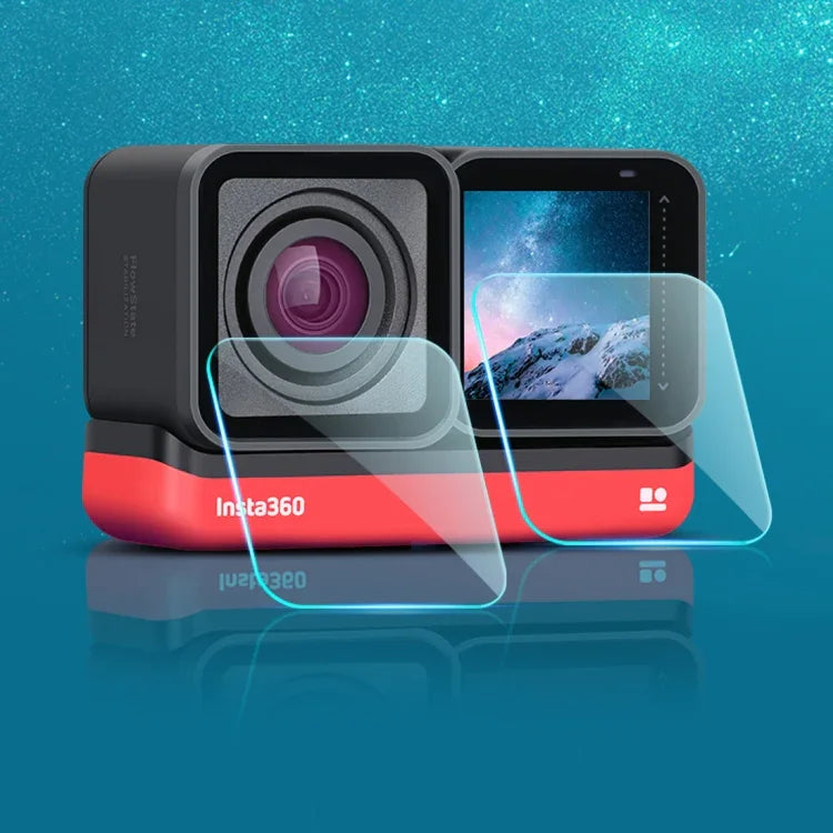 렌즈 + LCD 디스플레이 강화유리 필름 Insta 360 One R 4K용, Insta 360 One R 4K용