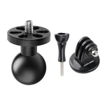 GoPro, Insta360, DJI 및 기타 액션 카메라용 삼각대 어댑터 및 나사가 포함된 1/4인치 나사 25mm 볼 헤드 오토바이 고정 마운트 홀더, 1/4인치 나사 25mm 볼 헤드