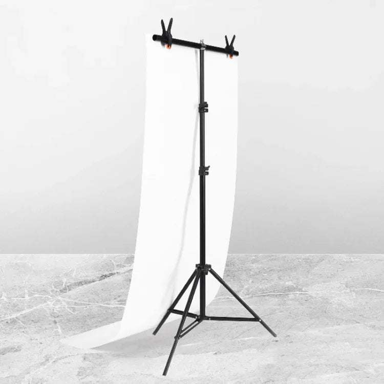 70x200cm T자형 사진 스튜디오 배경 지지대 스탠드 배경 크로스바 브래킷 키트 클립 포함, 배경 없음, 70x200cm