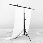 클립 포함 150x200cm T자형 사진 스튜디오 배경 지지대 백드롭 크로스바 브래킷 키트, 배경 없음, 150x200cm